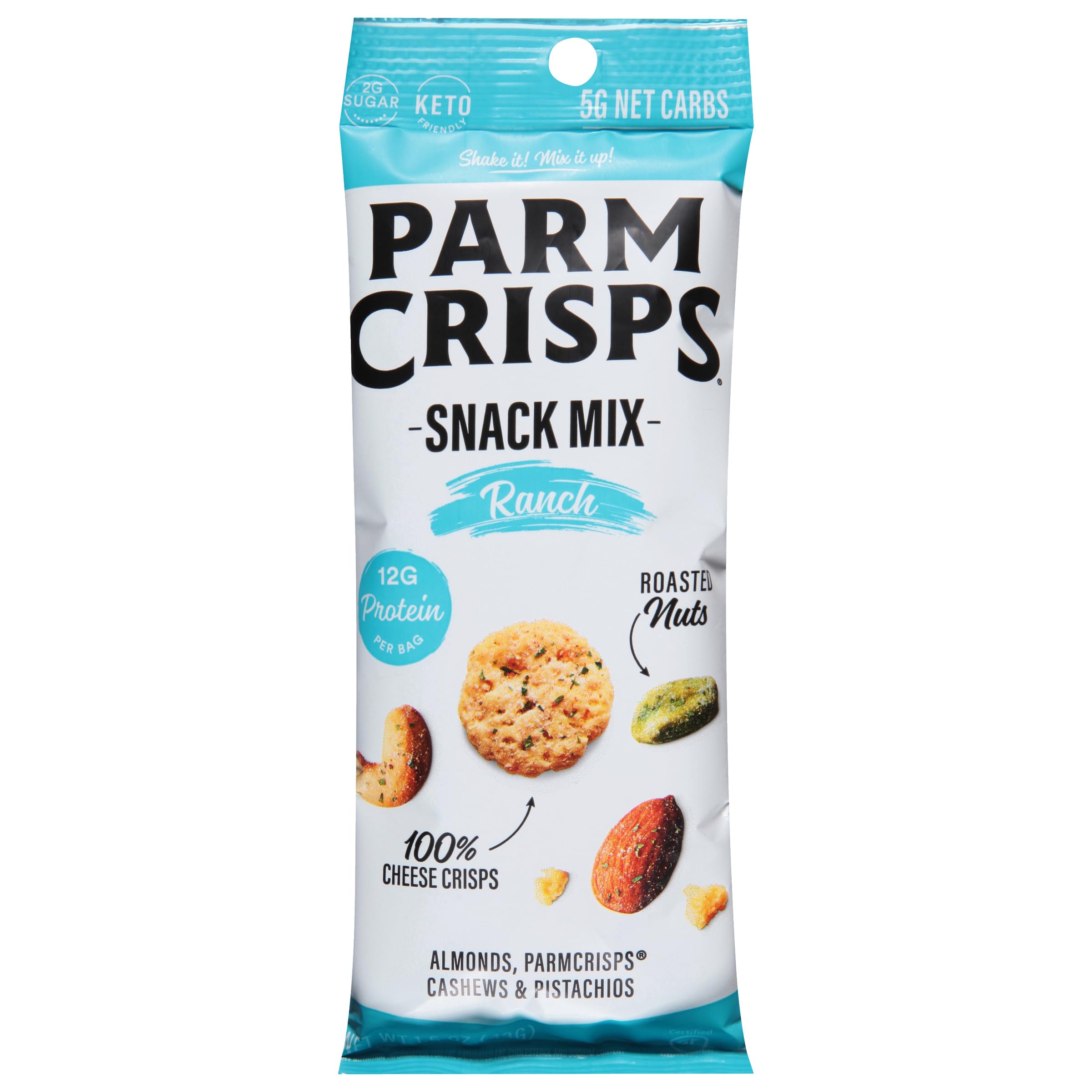 Product image of ParmCrisps Snack Mix Ranch Flavor Cheese Crisps and Nuts Low Carb Gluten Free Low Sugar 1.5 oz 1.5 oz Pack